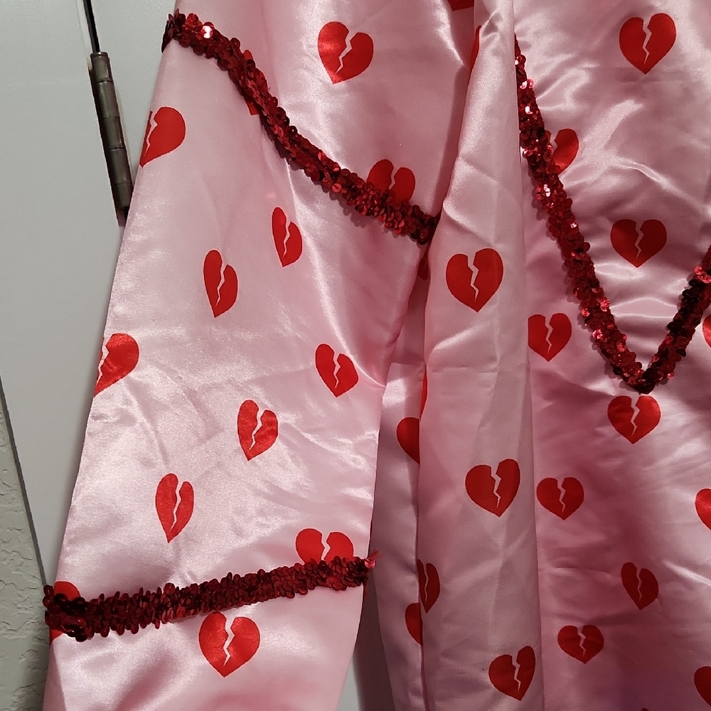 Pink Heart Patterned Satin Top - Picture 8 of 9